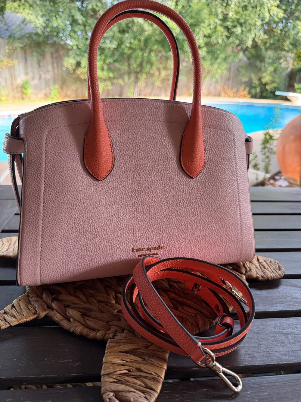 kate spade New York Colorblocked Medium zip top satchel NWOT
